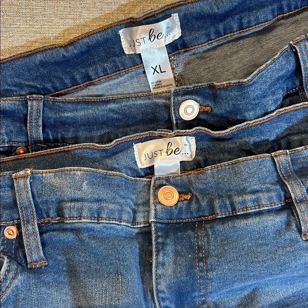 NWT JUST BE Denim Shorts BUNDLE High Waist Medium Wash Classic 5 Pocket Style XL - Picture 3 of 8